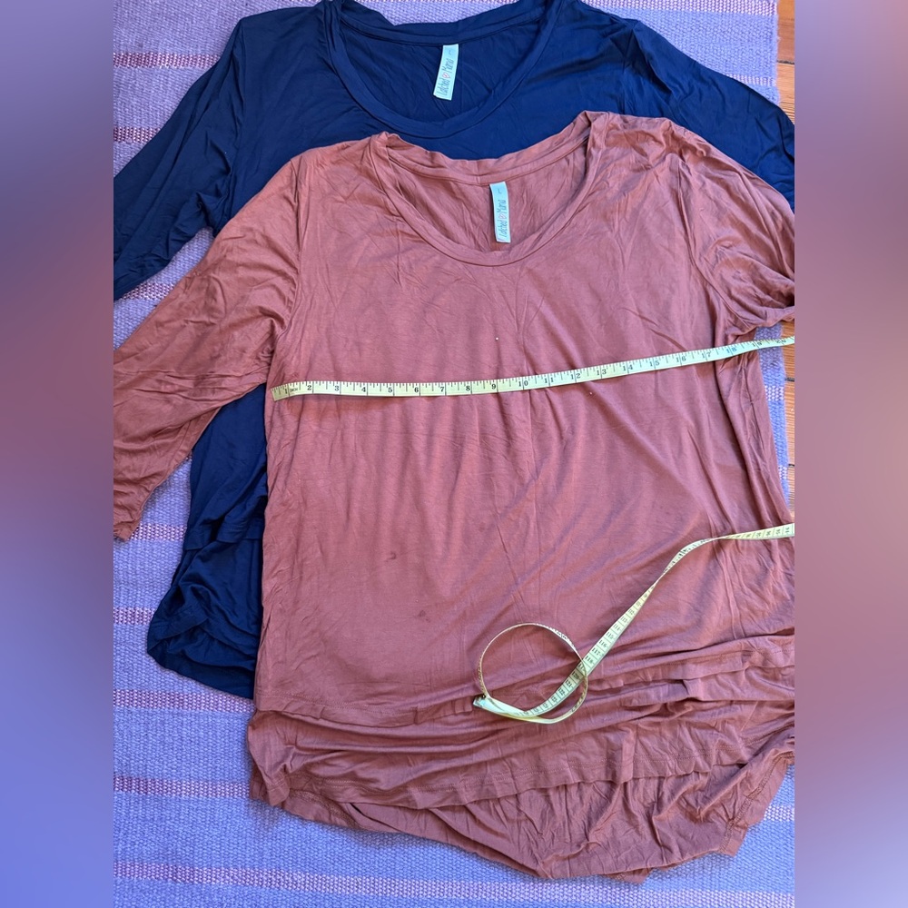 Latched Mama Rust and Navy Long Sleeve Tops